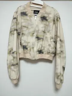ZARA　ザラ　ボンバージャケット　ベージュ　ショート丈　アウター