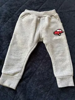 ♥スウェットパンツ 90サイズRode Side 車刺繍 グレー パンツ 裏起毛