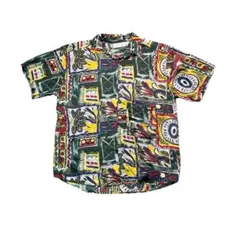 7TSM1 【80’s archive】シルク　総柄半シャツ　古着used