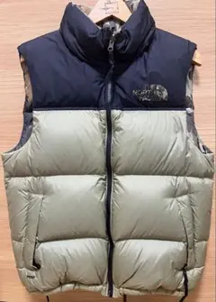 THE NORTH FACE ヌプシダウンベスト カモフラ柄 センターロゴ M - メルカリ