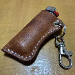 ライターケース（Bicスリム）　レザークラフト　ハンドメイド　キーホルダー