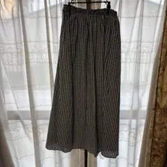 IENA SLOBE 黒と白のギンガムチェック フレアスカート（used）