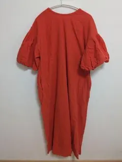 ローリーズファーム　オレンジ バルーンスリーブ ロングワンピース