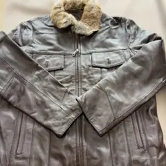 90sダークブラウンレザージャケット ファー付き