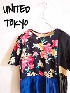 D222170 UNITED TOKYO フラワーカラーブロックブラウスのサムネイル