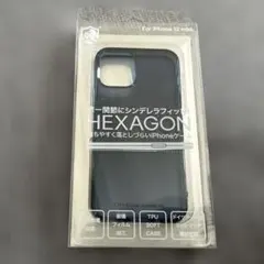 iPhone 12mini ケース HEXAGON SUNSET BLUE