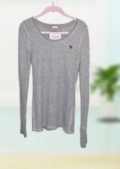 Abercrombie&Fitch リブ長袖トップス Uネック レディース