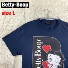 【Betty-Boop】ベティちゃん 半袖 Tシャツ sizeL ネイビー
