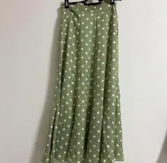 【未使用】ドットマーメイドスカート　グリーン