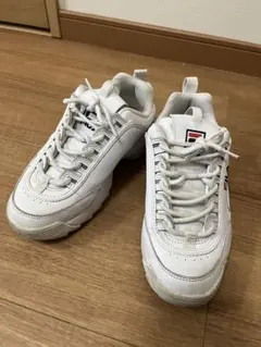 FILAフィラ　ディスラプター厚底スニーカー　白　23.5 ダンス