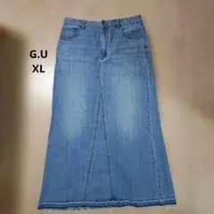 GU ロングデニムスカート（ブルー / XL）