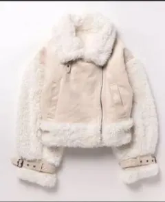 MURUA ボアスリーブフェイクムートン アイボリー