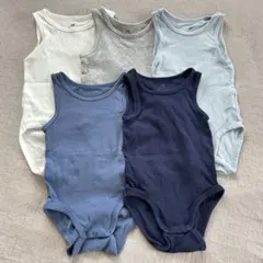 H&M オーガニックコットン ボディスーツ 5枚セット 6-9M 74