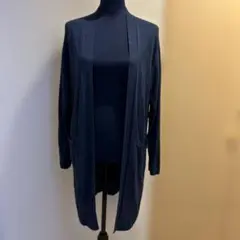 【SALE終了】UNIQLOネイビー 透け感ロングカーディガン