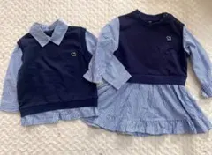 ネイビー ストライプ ベビー服セット