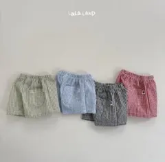 LALALAND ギンガムチェック ショートパンツ