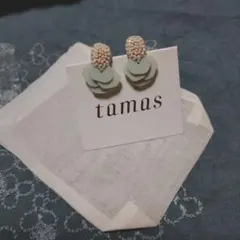 タマス⭕️ピアス●専用巾着袋付●セロリ●ヴィンテージビーズ●ミナペルホネン好きのサムネイル