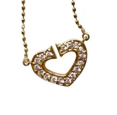 ハートプチダイヤ3粒 K18 ネックレス 0.15ct 高額出品キャンペーン対象 