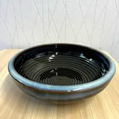 島根民藝】石見焼 石州宮内窯 刷毛目青差 尺一皿 大皿 約31.5cm 陶器