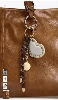 ザラ ZARA ハートスタッズ付きチャーム　 キーホルダー