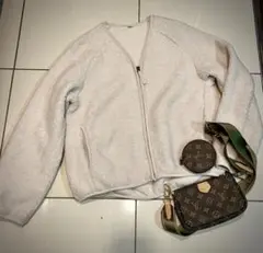 ボアジャケット ノーカラージャケット