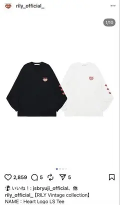 今市隆二 RILY Heart Logo LS Tee Sサイズ BLACK 2025年最新】rilyの人気アイテム - メルカリ