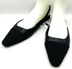 ZARA ザラ ブラック スリングバック パンプス ミュール レザー 38 黒