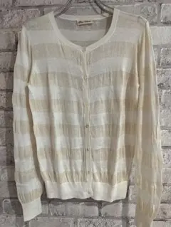 nano universe 透かしボーダーカーディガン