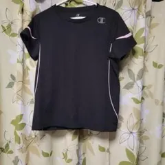迫*美様 Champion スポーツシャツ 黒 ピンクアクセントのサムネイル