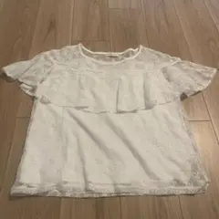 earth music&ecology レースフリル半袖トップス