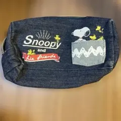 スヌーピー デニムポーチ