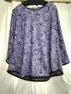 新品　sanaya チュニック　ゆったり 長袖　パープル×○柄