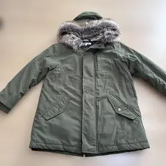 GLOBAL WORK ファー付き中綿コート Lサイズ オリーブ　子供用。