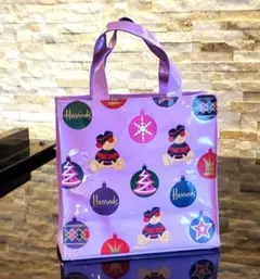 《Harrods》テディベア柄トートバッグ *クリスマス仕様*