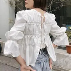2WAY DENIM SHIRRING ブラウス MOUSSY【新品】
