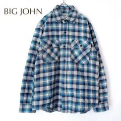 ビッグジョン チェックネルシャツ 長袖 胸ポケット綿100% 【M】カジュアル