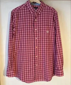 ★ CHAPS ★ギンガムチェック　赤メンズボタンダウンシャツ　赤