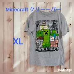 Minecraft クリーーパー Tシャツ XL グレー 輸入古着/海外古着