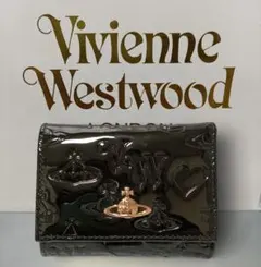 【新品】Vivienne Westwood 3つ折り財布 エナメル 黒 正規品