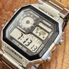 名作◆CASIO AE-1200WH チプカシ ワールドタイム メタルバンドのサムネイル