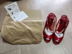 sergio rossi 赤 オープントゥ ヒール靴のサムネイル