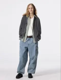 デニムスーパーワイドカーゴパンツ