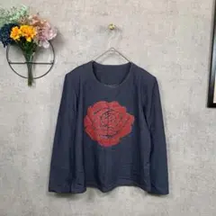 【美品】atelier eiko Tシャツ カットソー 長袖 ラインストーン