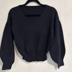 GRL Vネックニットトップス　rut308 ブラック