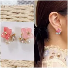 ♡ハンドメイド♡ビジューピアスorイヤリング№623 - メルカリ