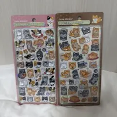 ボンボンドロップシール　和柄　柴犬・和猫