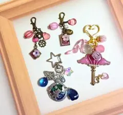 ハンドメイド バッグチャーム キーホルダー レジン まとめ売り