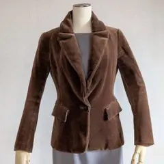 ほぼ未使用 Anna Molinari オリーブ ベロア テーラードジャケット 