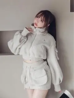 andmary Miffy boa jacket miniskirt - メルカリ