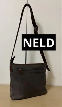 NELD フルレザー ショルダーバッグ ダークブラウン